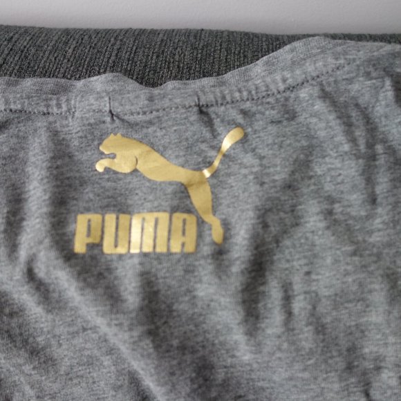 Puma Suede Gray with Gold Lettering T-Shirt Size S - Picture 6 of 6